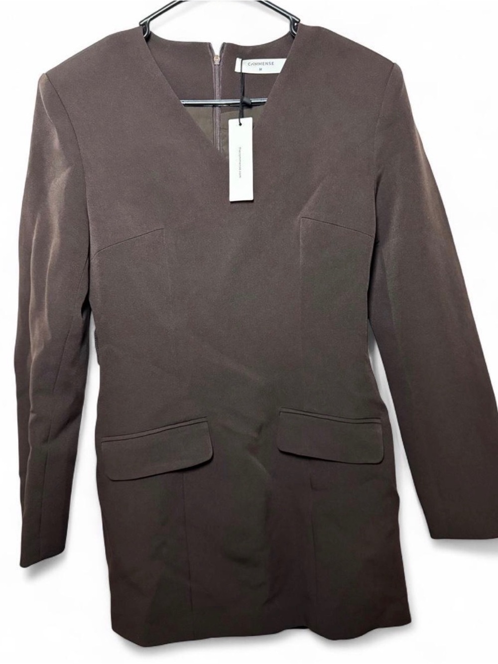 Commense Womens V-Neck Long Sleeve Mini Dress Brown Size M NWT
NO BELT